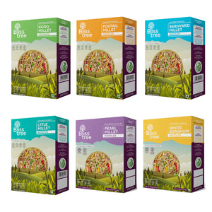 Sun-Dried Millet Noodles - 6 Pack combo (1 Kodo/2 Little/1 Barnyard/ 2 Foxtail))