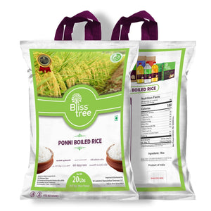 Ponni Boiled Rice - Semi-polished, from Manachanallur, Tamilnadu - 20lb