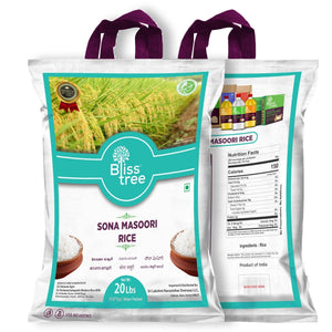 sona masoori rice - semi-polished/single-polished, from karnataka - 20lb